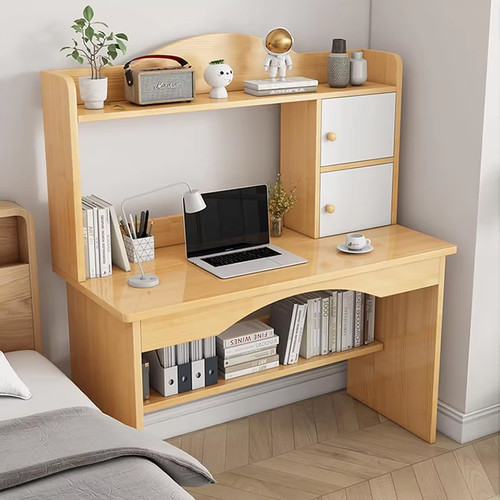 Wooden computer desk - computer,